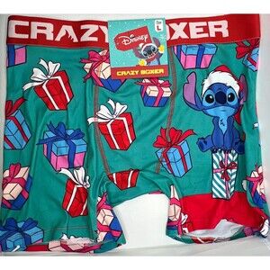 Crazy Boxers Disney Lilo and Stitch Santa Stitch Men's Boxer Briefs Size Large